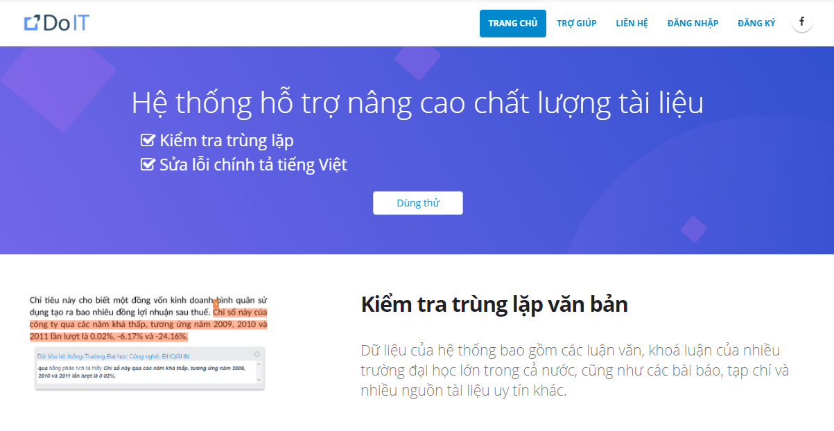 DoIT: Công cụ phát hiện đạo văn cho tiếng Việt