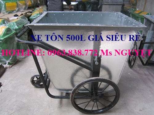 Xe thu gom rác bằng tôn 500L