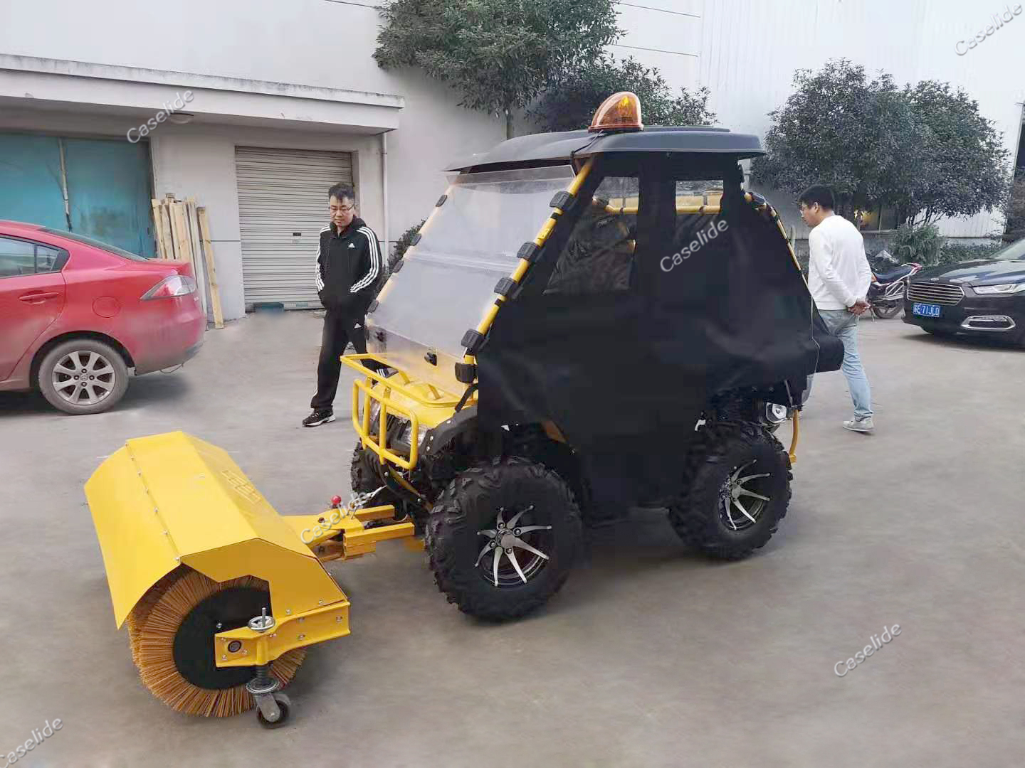 Máy vệ sinh mặt đường thi công