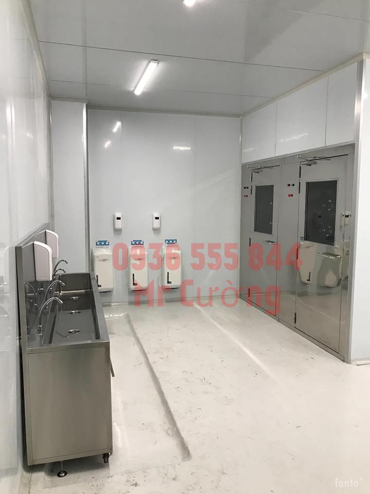 Bồn rửa tay nhấn gối theo chuẩn cho phòng sạch