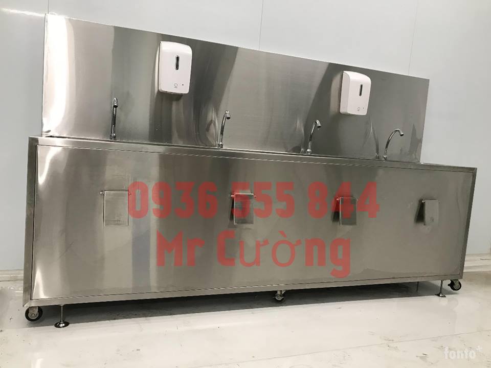 Bồn rửa tay nhấn gối theo chuẩn cho phòng sạch