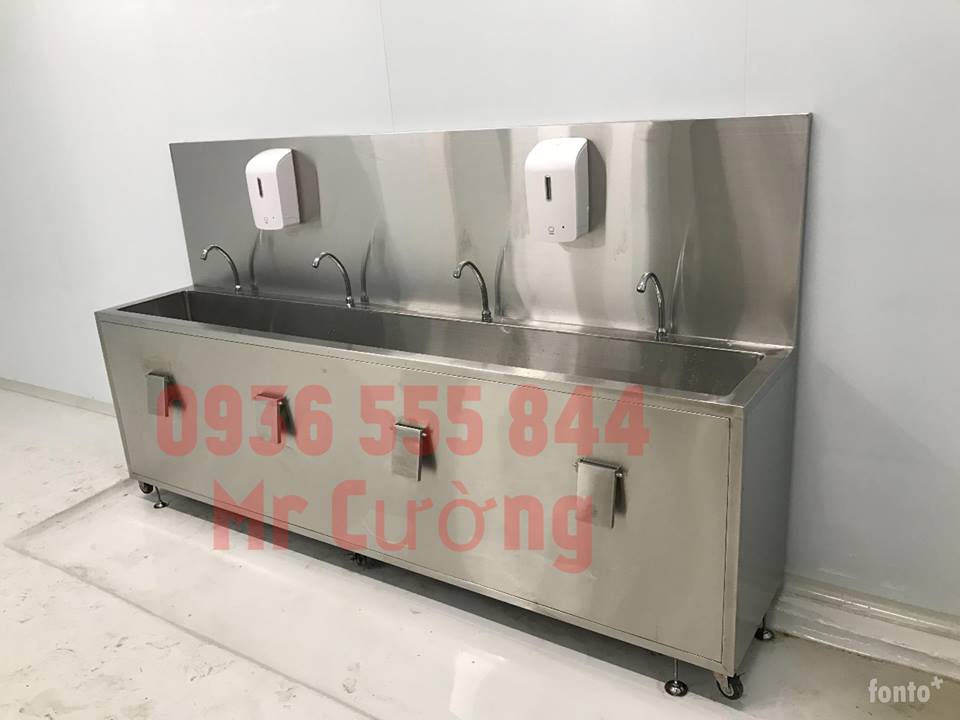 Bồn rửa tay nhấn gối theo chuẩn cho phòng sạch