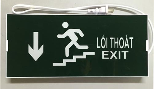 ĐÈN EXIT 1 MẶT CẦU THANG HƯỚNG XUỐNG