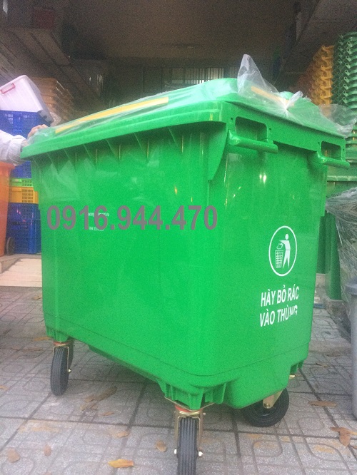 Cung cấp thùng rác nhựa 660 lít, xe đẩy rác 660 lít call 0916.944.470