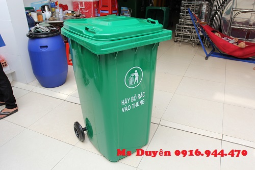 Thùng rác nhựa 2 bánh xe 120 lít