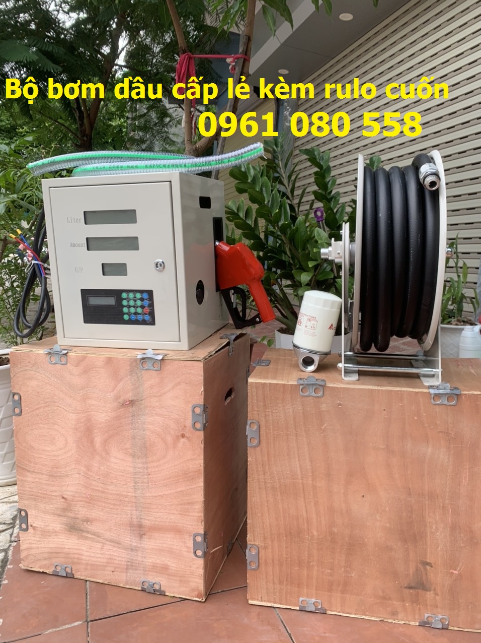 Bộ bơm dầu diesel bán lẻ A60, bộ bơm xăng dầu điện tử mini AC60, bộ bơm dầu kèm rulo cuốn ống