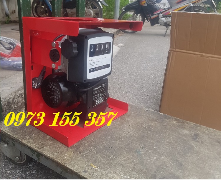 Bộ bơm dầu nội nộ ETM-60AC,bộ bơm dầu có giá treo kèm đồng hồ 60 lít/phút,bộ bơm xăng dầu mini ETM-60