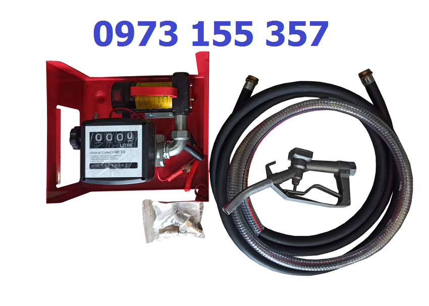 Bơm xăng dầu ETM-40 DC 12/24V,kít bơm dầu kèm đồng hồ ETM40,bộ bơm dầu 24V