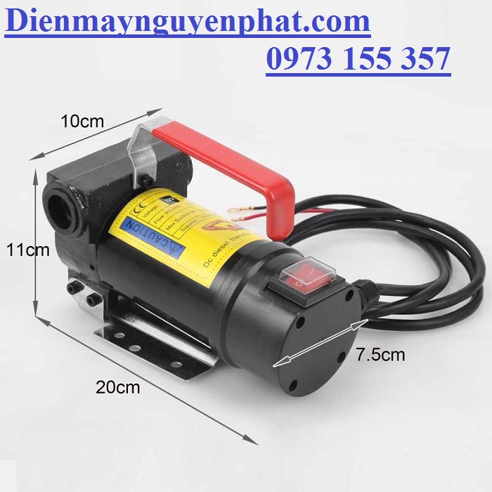Bơm dầu NYB-40 -12/24V,máy bơm dầu mini điện ắc quy 24V,bơm dầu NYB40 DC 12V 24V,máy bơm dầu mini cầm tay 12V