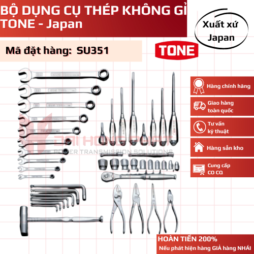 Cung Cấp Sỉ và Lẻ BỘ DỤNG CỤ THÉP KHÔNG GỈ - SUS351 TONE Nhật (Sẵn Kho)
