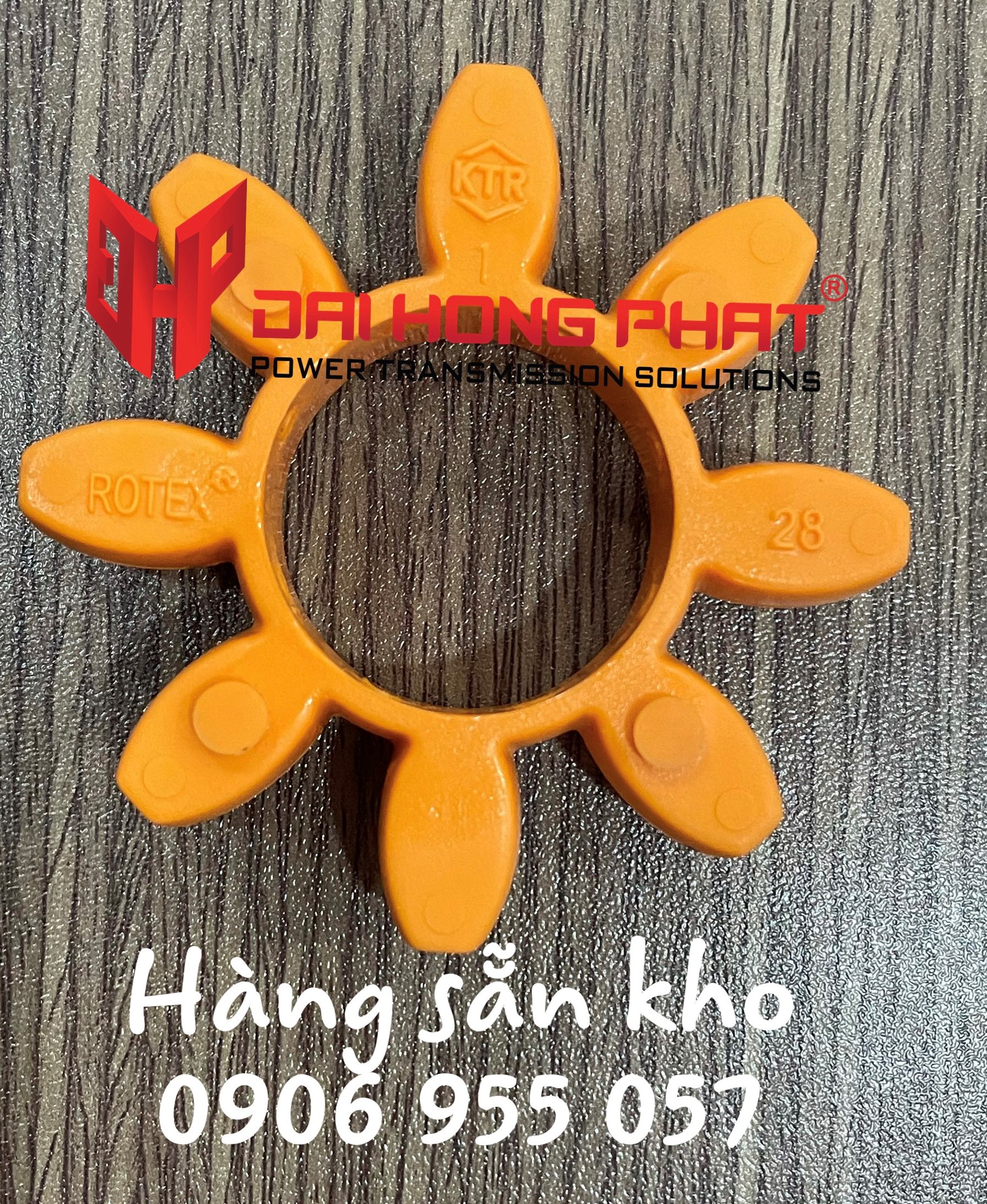 Vòng đệm (cao su giảm chấn) khớp nối Rotex KTR đủ size, độ cứng 92ShA (màu cam)