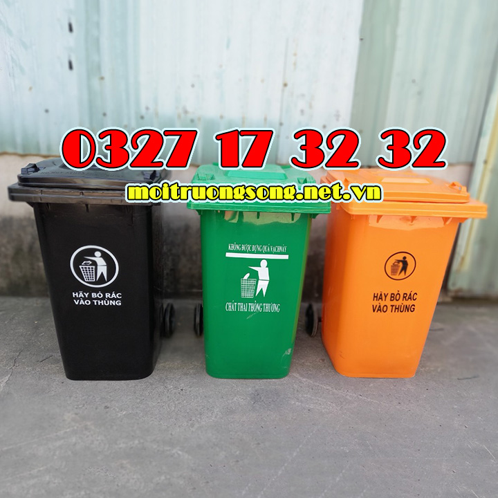 Thùng rác 240 lít HDPE nhập khẩu Minh Khang