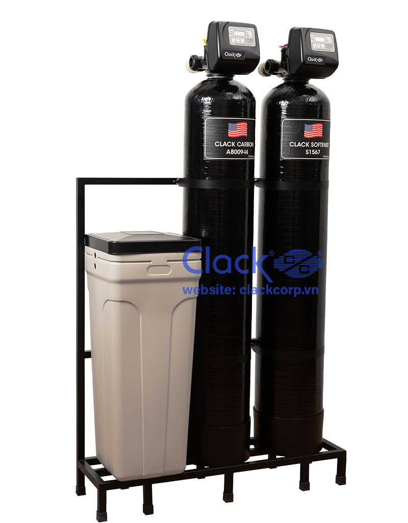 Lọc nước đầu nguồn tổng sinh hoạt Clack WS02 black USA (2 cấp lọc)