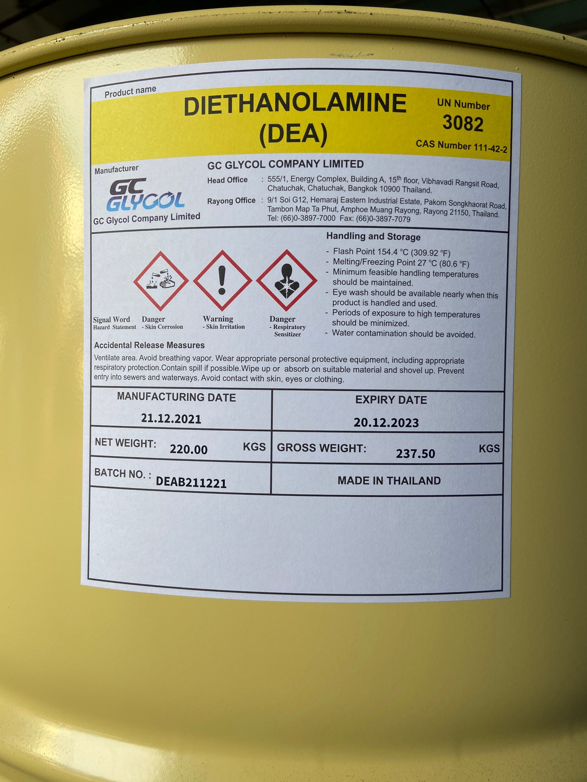 Hóa Chất Diethanol Amine (DEA)