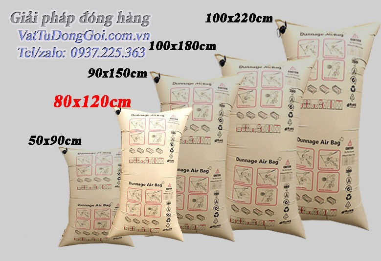 Túi khí chèn hàng container 80x120cm- Thùng 55 Cái