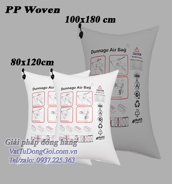 Túi khí chèn hàng PP 800x120mm- Túi khí chèn hàng  PP woven