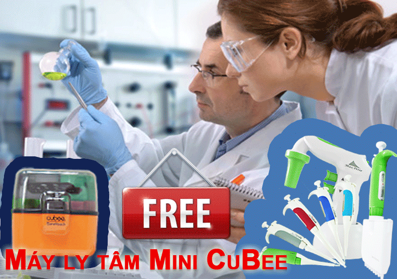 Ưu đãi đặc biệt khi mua Máy ly tâm Mini CuBee: tặng kèm Micropipet