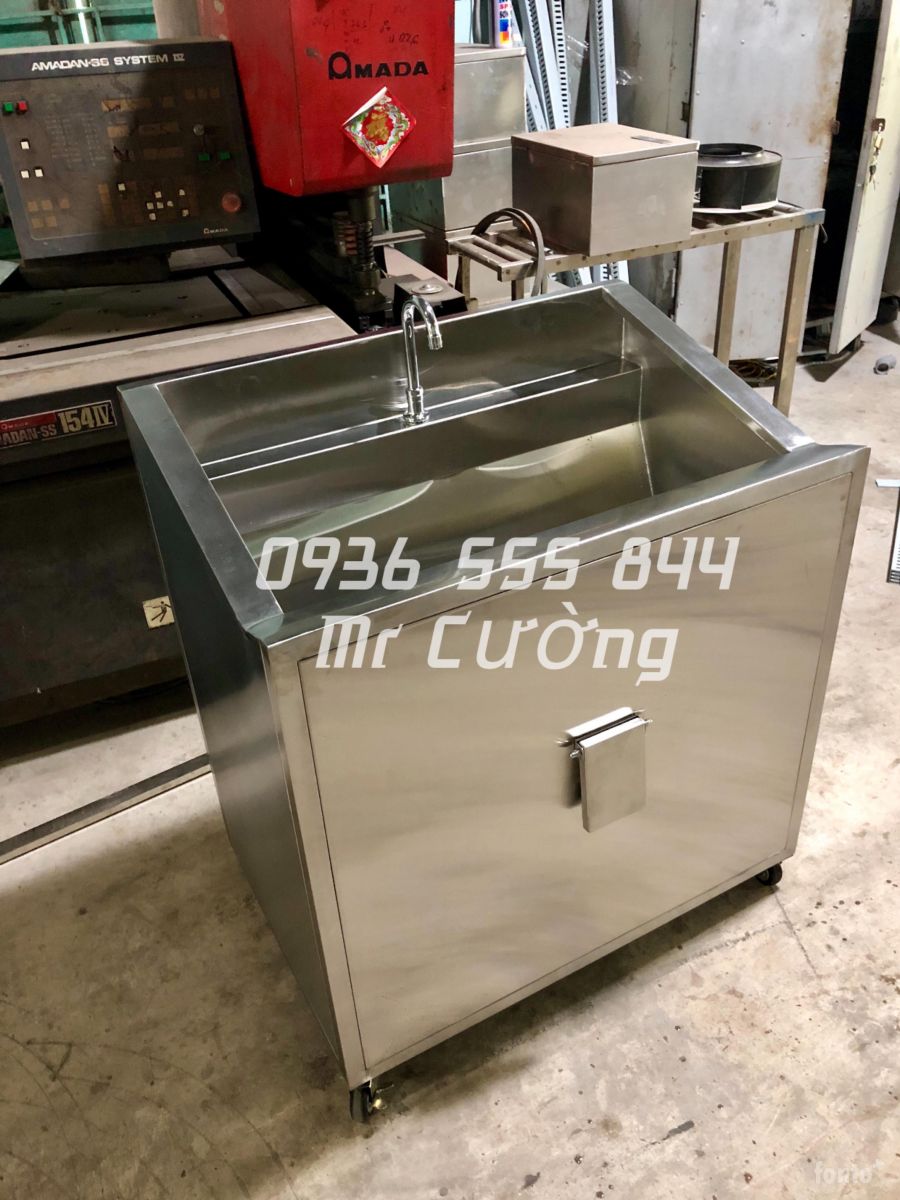 Bồn rửa tay y tế (Nhấn gối inox 304 1 vòi)