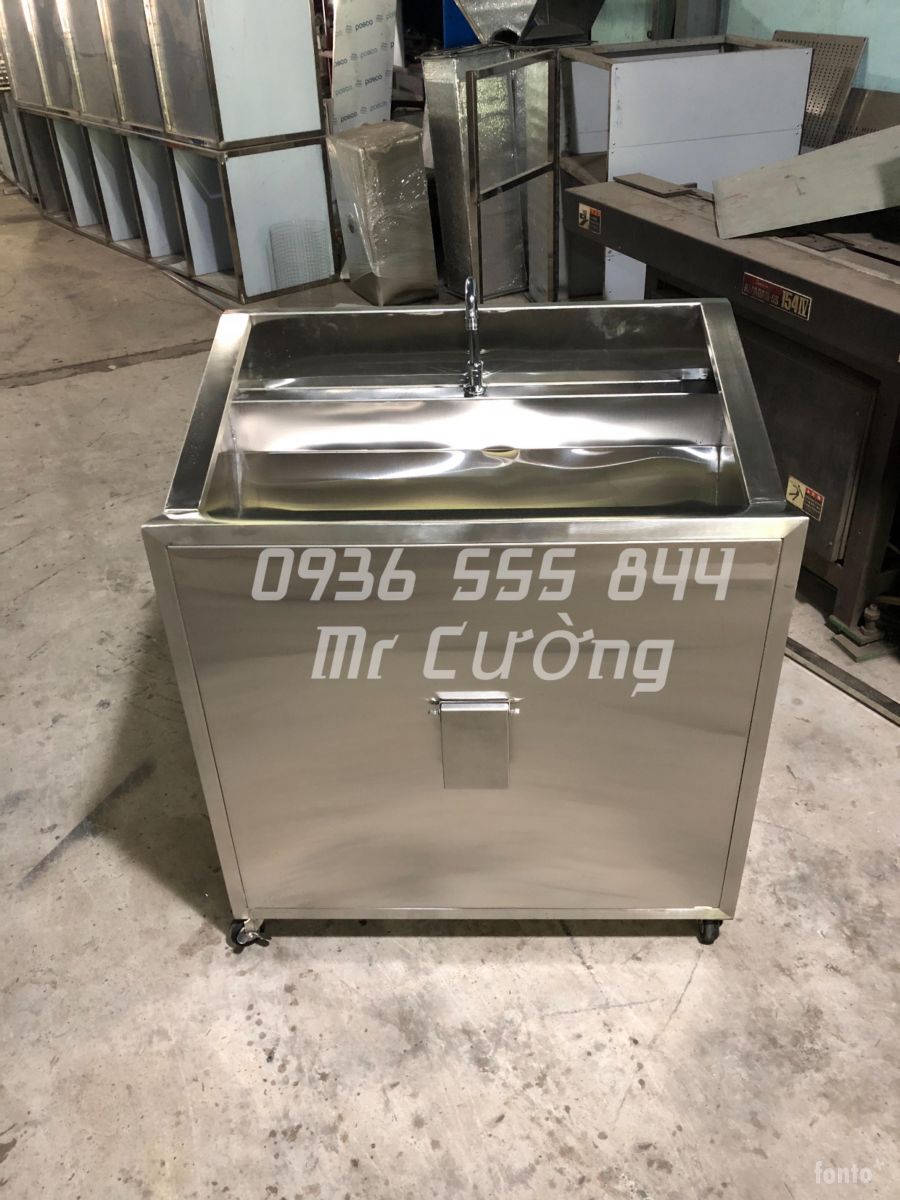 Bồn rửa tay y tế (Nhấn gối inox 304 1 vòi)