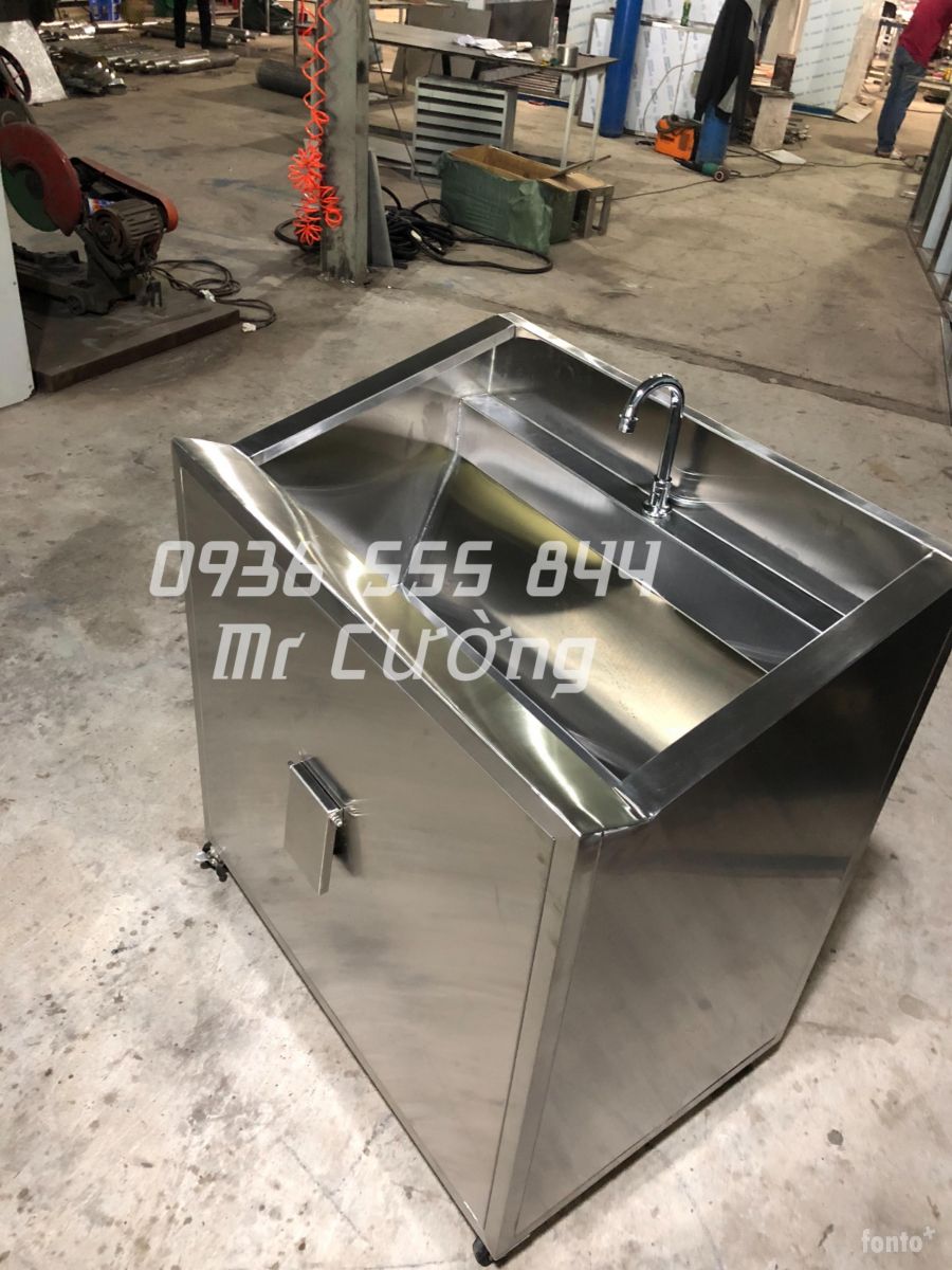 Bồn rửa tay y tế (Nhấn gối inox 304 1 vòi)