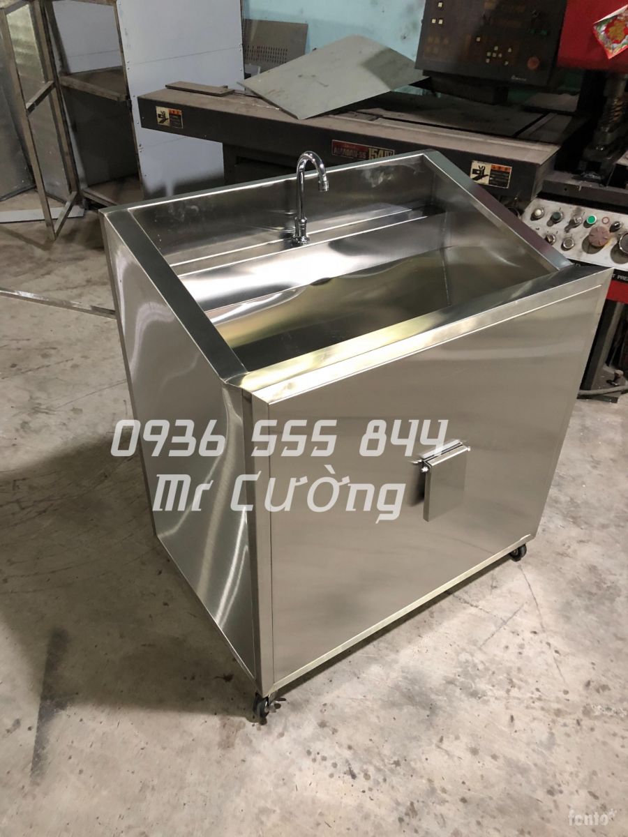 Bồn rửa tay y tế (Nhấn gối inox 304 1 vòi)