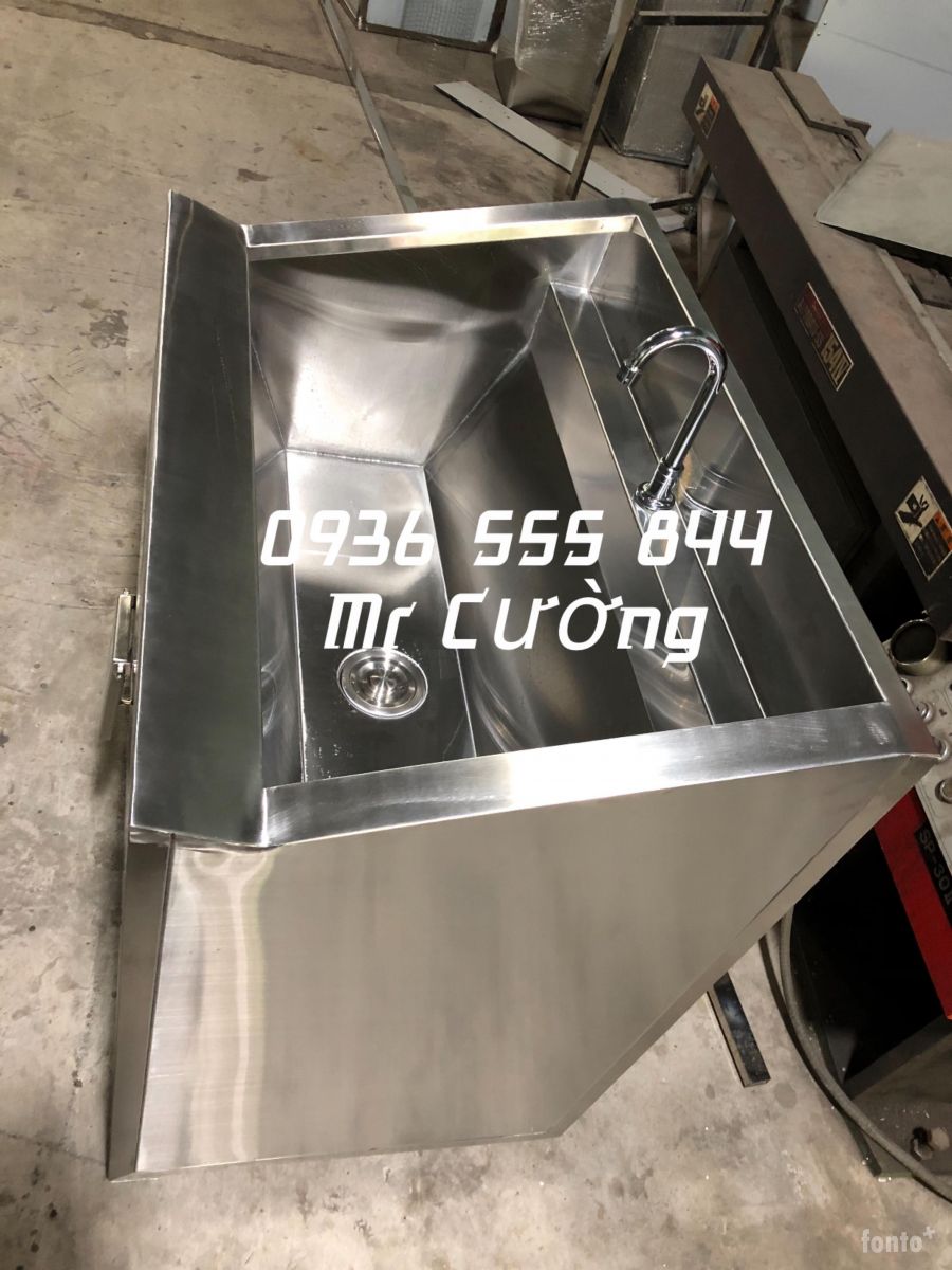 Bồn rửa tay y tế (Nhấn gối inox 304 1 vòi)